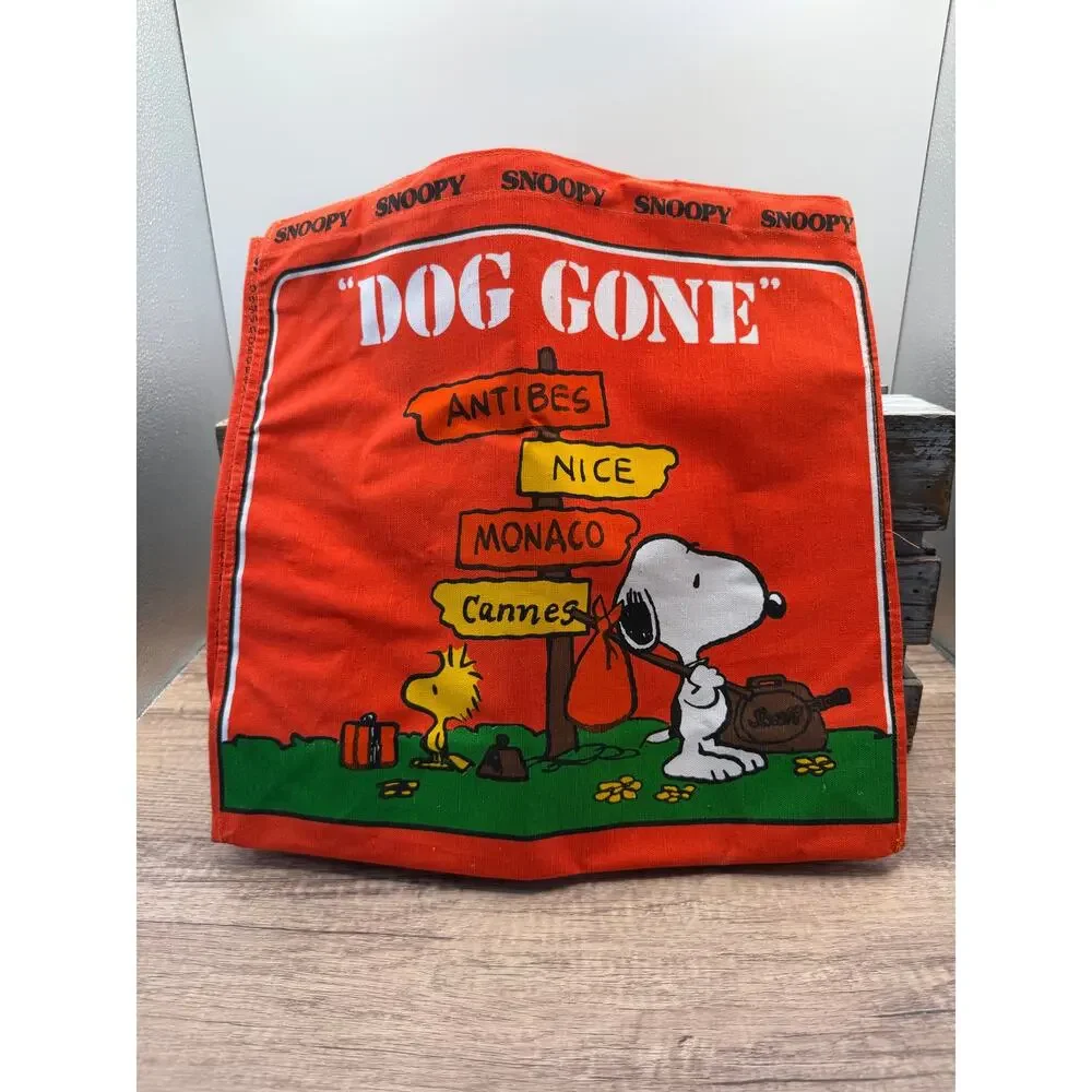 Vintage Snoopy Peanuts Jumbo Travel Tote For Pets-Petique ConAgra-Dog Gone Bag